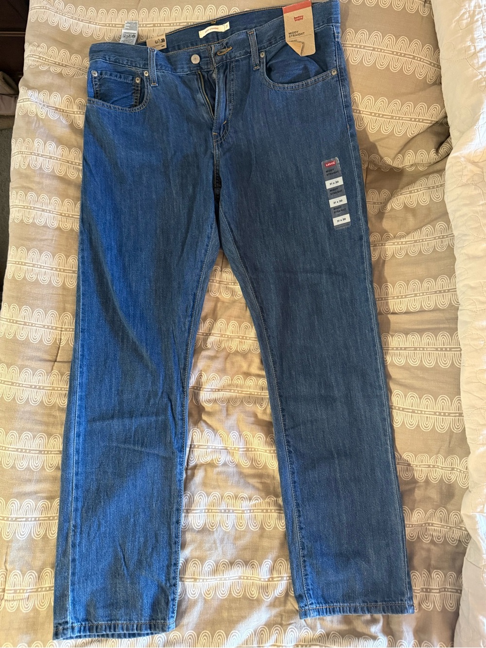 NWT Levi's Jeans Women's 31 Blue Middy Straight Soft Medium Wash Relaxed